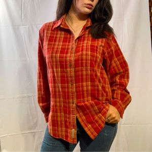 Abercrombie&fitch vintage red western grunge retro buttondown​